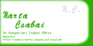 marta csabai business card