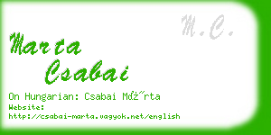 marta csabai business card